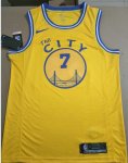 NBA 7 Paschall 19-20 Season Warriors Maillot jaune imprimé